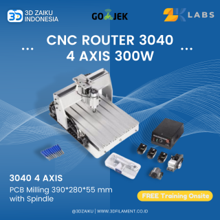 Zaiku CNC Router 3040 4 Axis PCB Milling 390x280x55 mm with Spindle